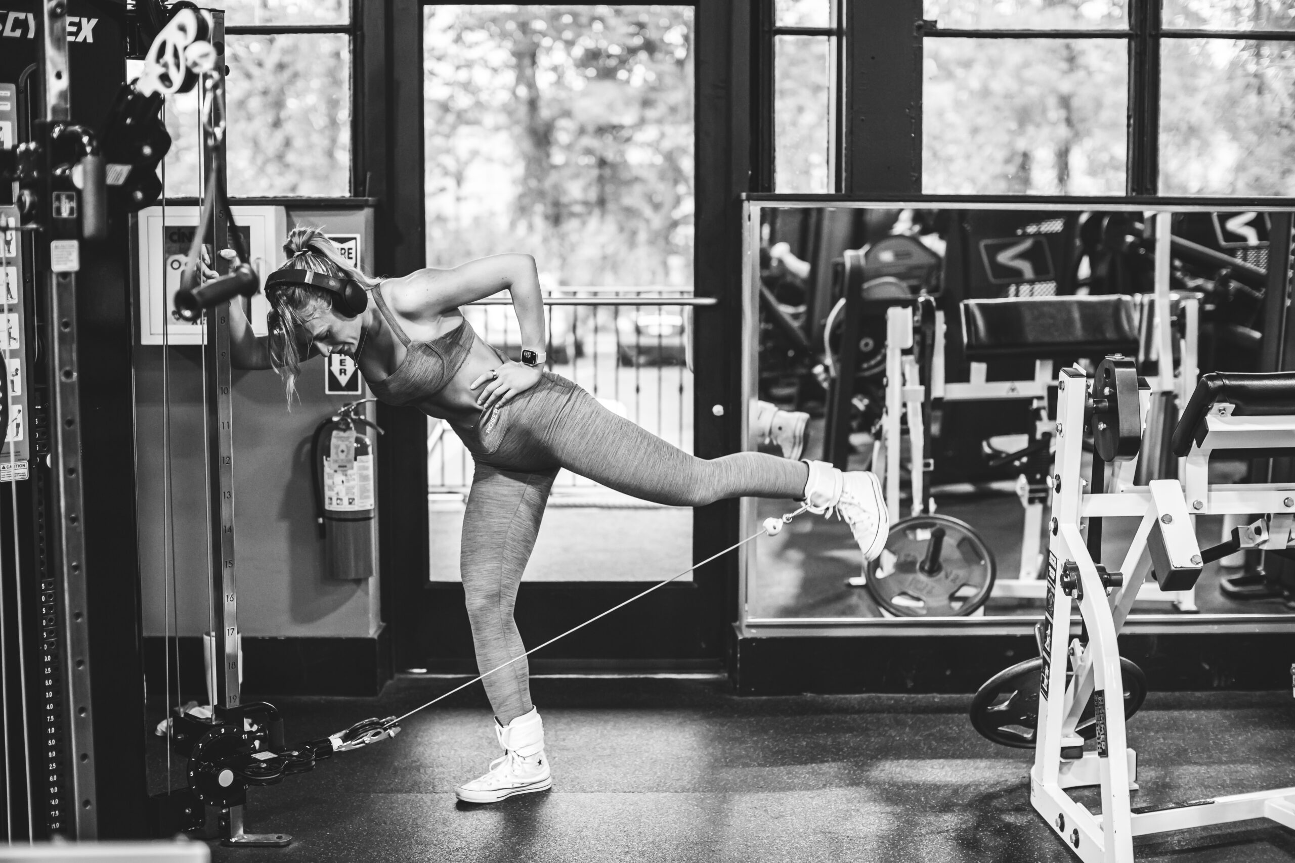 cedar knolls woman working out legs